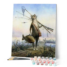Load image into Gallery viewer, paint by numbers | Cat Fishing | advanced animals cats | FiguredArt