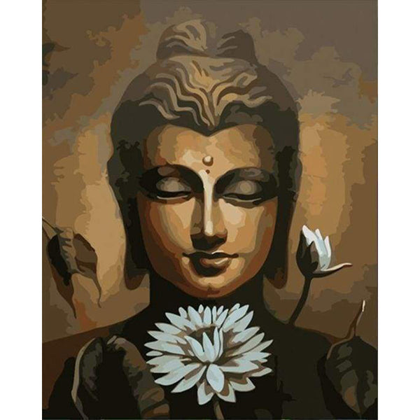 paint by numbers | Face of Buddha and Lotus Flower | beginners easy portrait religion | FiguredArt