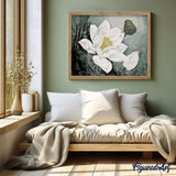 paint by numbers | White Lotus | easy flowers | FiguredArt