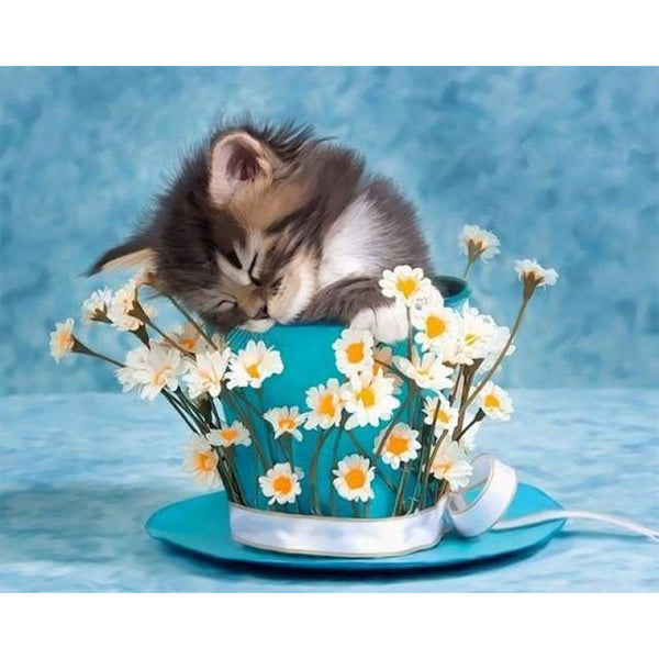 paint by numbers | Flowerpot Cat | advanced animals cats | FiguredArt