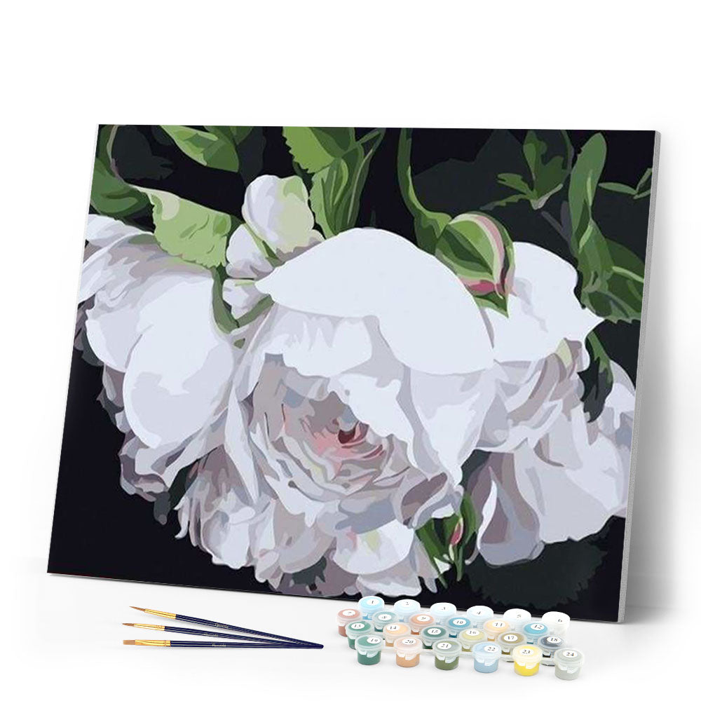paint by numbers | White Flowers Portrait | easy flowers | FiguredArt