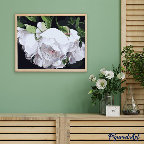 paint by numbers | White Flowers Portrait | easy flowers | FiguredArt