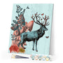 paint by numbers | King Deer | animals deer flowers intermediate | FiguredArt