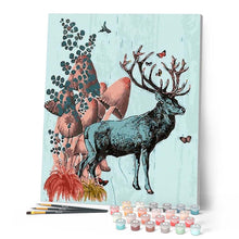 Load image into Gallery viewer, paint by numbers | King Deer | animals deer flowers intermediate | FiguredArt
