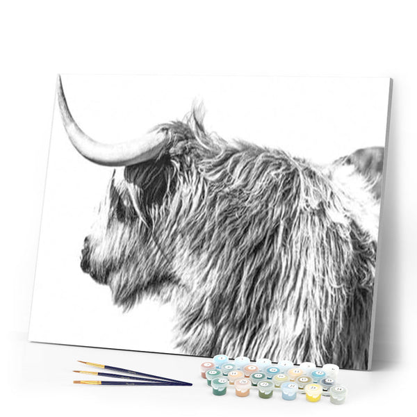 paint by numbers | Yak attacking | advanced animals bison and yaks | FiguredArt