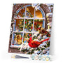 paint by numbers | Christmas Window | animals birds christmas intermediate | FiguredArt