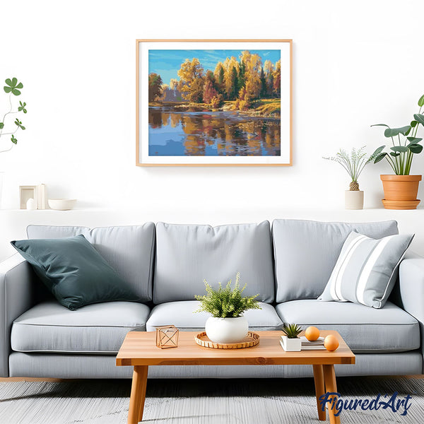 paint by numbers | River in France | intermediate landscapes | FiguredArt