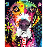 paint by numbers | Crazy Dog | advanced animals dogs Pop Art | FiguredArt