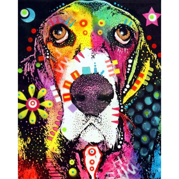 paint by numbers | Crazy Dog | advanced animals dogs Pop Art | FiguredArt