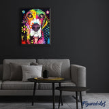 paint by numbers | Crazy Dog | advanced animals dogs Pop Art | FiguredArt