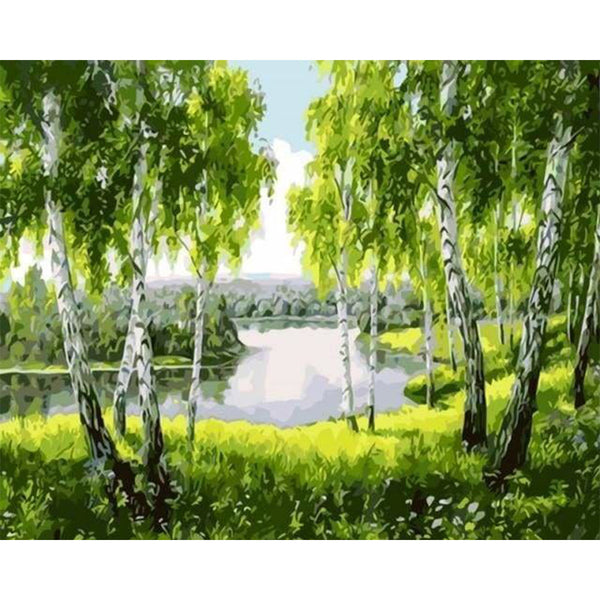 paint by numbers | Trees near the River | advanced landscapes | FiguredArt
