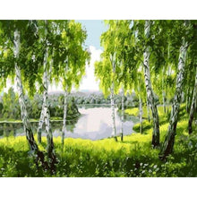 Load image into Gallery viewer, paint by numbers | Trees near the River | advanced landscapes | FiguredArt