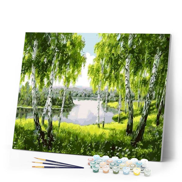 paint by numbers | Trees near the River | advanced landscapes | FiguredArt