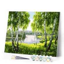 Load image into Gallery viewer, paint by numbers | Trees near the River | advanced landscapes | FiguredArt