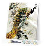 paint by numbers | Golden Peacock | animals intermediate peacocks | FiguredArt