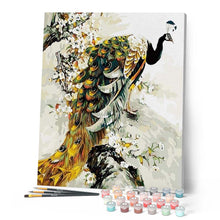 Load image into Gallery viewer, paint by numbers | Golden Peacock | animals intermediate peacocks | FiguredArt
