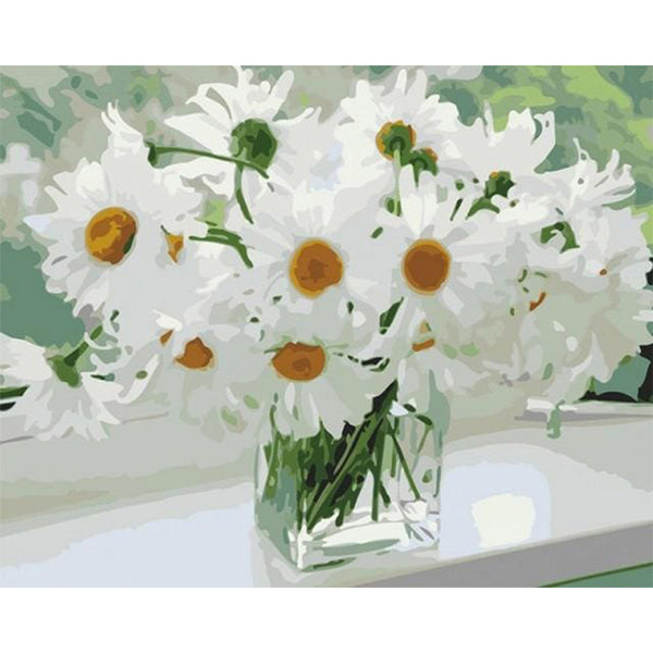 paint by numbers | White Flowers for Hope | easy flowers | FiguredArt