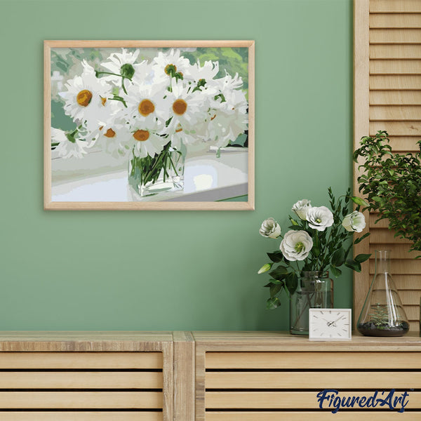 paint by numbers | White Flowers for Hope | easy flowers | FiguredArt