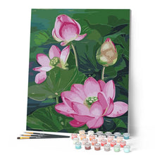 Load image into Gallery viewer, paint by numbers | Lotus Pond | easy flowers | FiguredArt