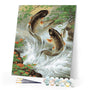 paint by numbers | Fishes in the River | animals fish flowers intermediate | FiguredArt