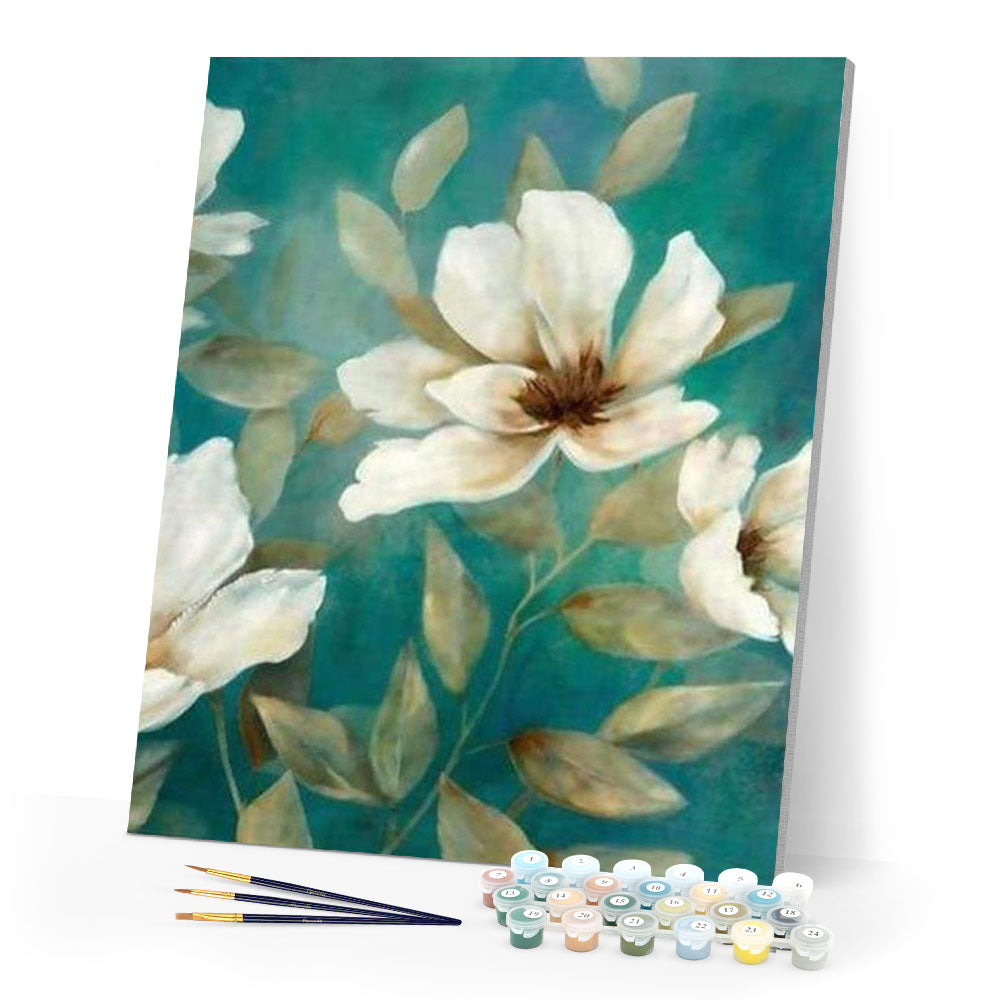 paint by numbers | White Flower 1 | advanced flowers | FiguredArt