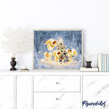 Load image into Gallery viewer, paint by numbers | Christmas Tree with Angels | christmas intermediate trees | FiguredArt