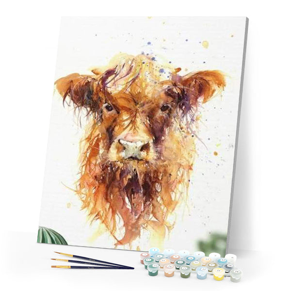 paint by numbers | Yellow Cow | advanced animals cows | FiguredArt