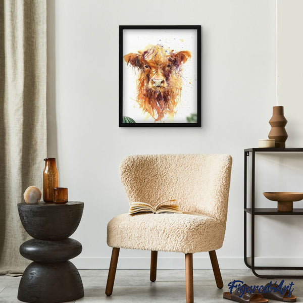 paint by numbers | Yellow Cow | advanced animals cows | FiguredArt