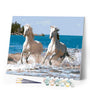 paint by numbers | White Horses and Seaside | animals horses intermediate | FiguredArt