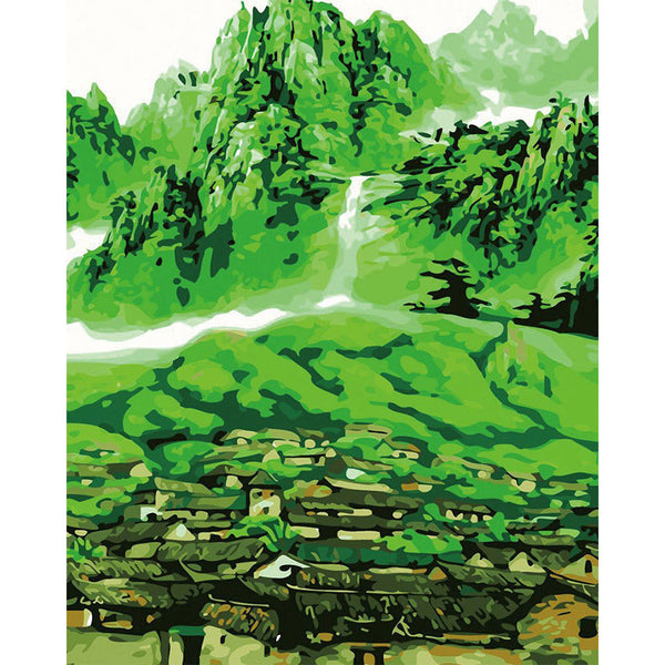 paint by numbers | Green Village | advanced landscapes | FiguredArt