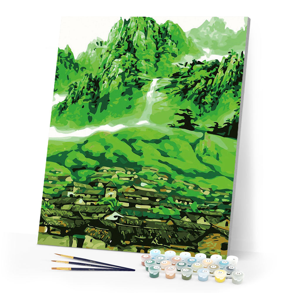 paint by numbers | Green Village | advanced landscapes | FiguredArt