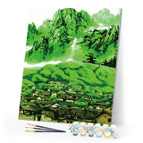 paint by numbers | Green Village | advanced landscapes | FiguredArt