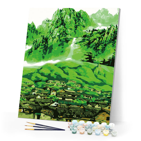 paint by numbers | Green Village | advanced landscapes | FiguredArt