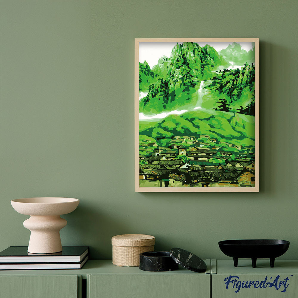 paint by numbers | Green Village | advanced landscapes | FiguredArt
