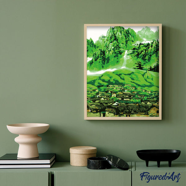 paint by numbers | Green Village | advanced landscapes | FiguredArt