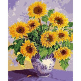 paint by numbers | Sunflowers in Ancient Vase | flowers intermediate | FiguredArt