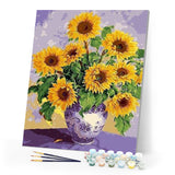 paint by numbers | Sunflowers in Ancient Vase | flowers intermediate | FiguredArt