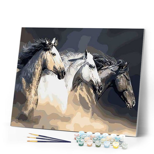 paint by numbers | Three Horses | animals easy horses | FiguredArt