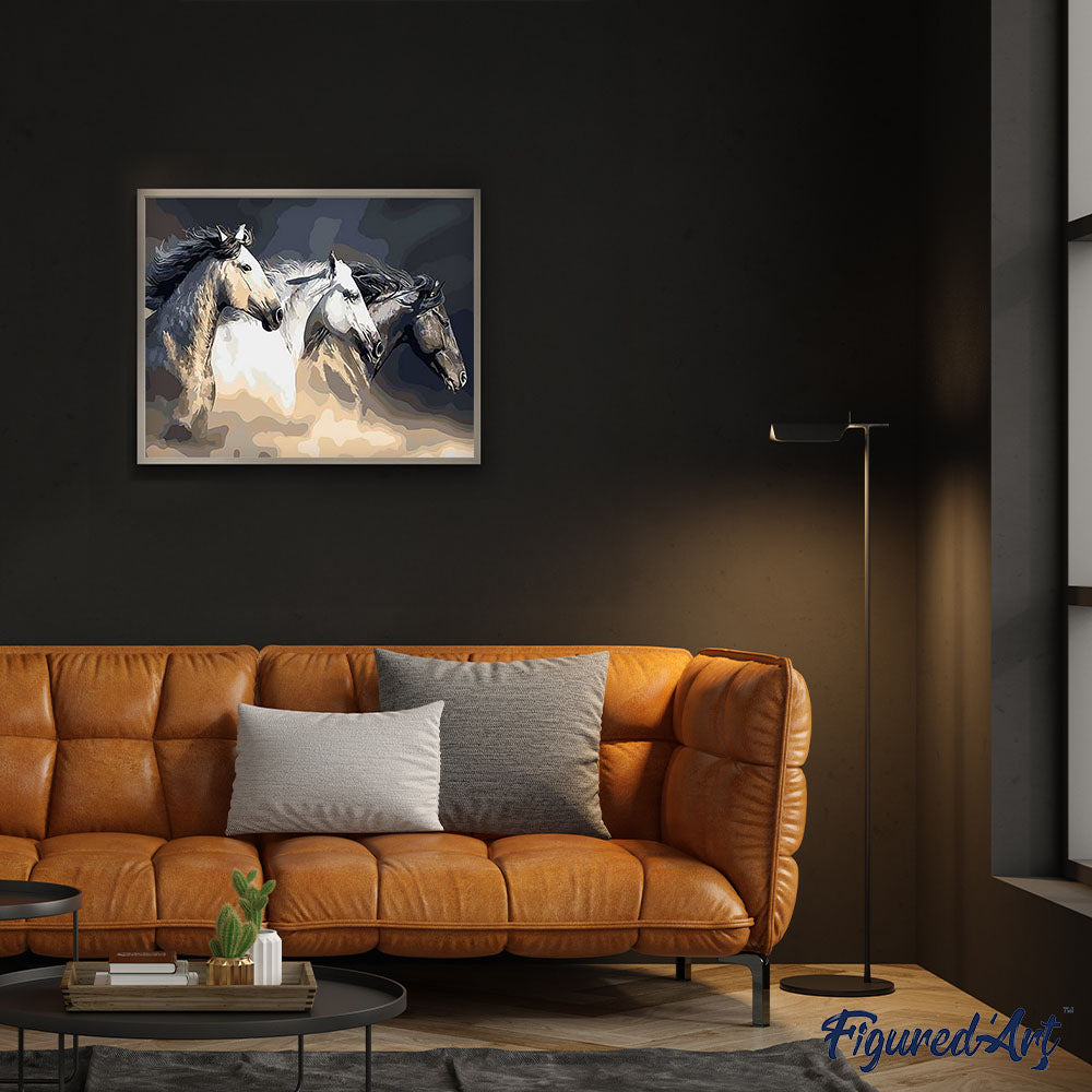 paint by numbers | Three Horses | animals easy horses | FiguredArt