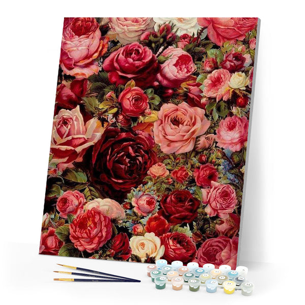 paint by numbers | Romantic Red Roses | flowers intermediate | FiguredArt