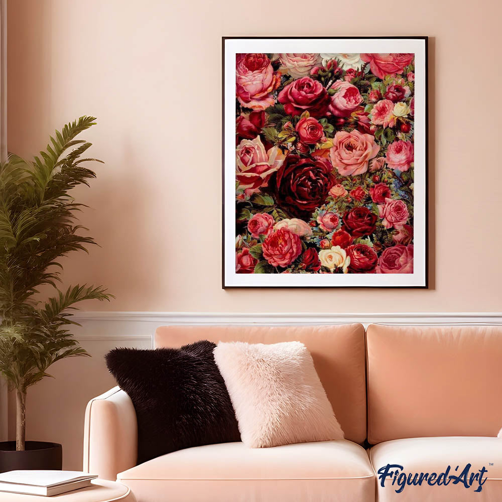 paint by numbers | Romantic Red Roses | flowers intermediate | FiguredArt