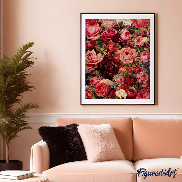 paint by numbers | Romantic Red Roses | flowers intermediate | FiguredArt