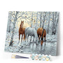 paint by numbers | Horses in the White Forest | animals horses intermediate landscapes | FiguredArt