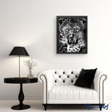 paint by numbers | Cheetah Black and White | advanced animals leopards | FiguredArt