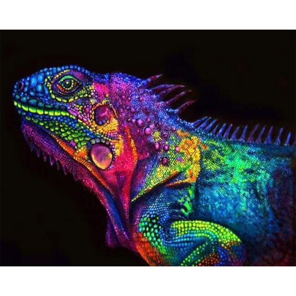 paint by numbers | Colorful Chameleon | advanced animals Pop Art | FiguredArt