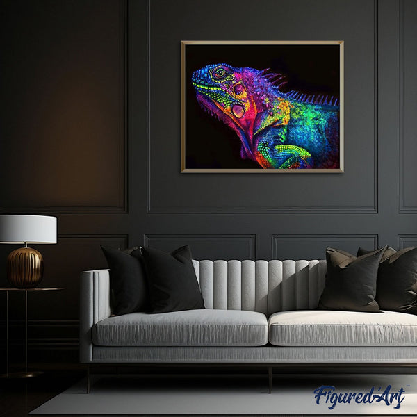 paint by numbers | Colorful Chameleon | advanced animals Pop Art | FiguredArt