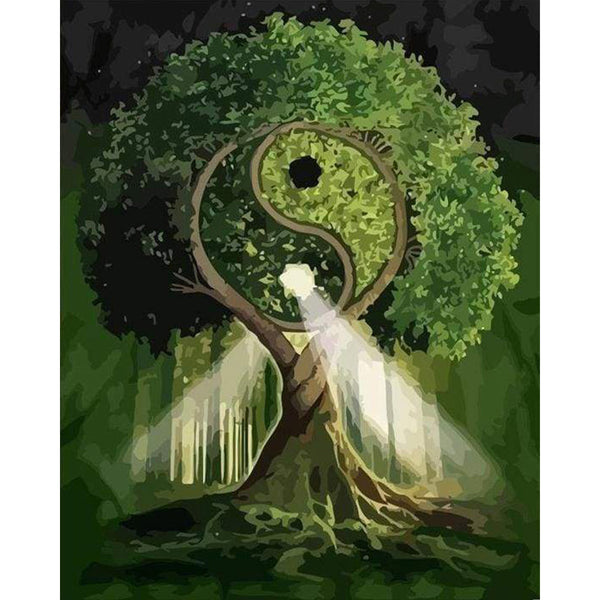 paint by numbers | Ying Yang Tree | intermediate trees | FiguredArt