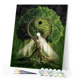 paint by numbers | Ying Yang Tree | intermediate trees | FiguredArt