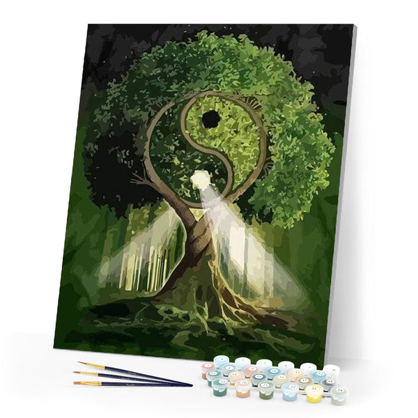 paint by numbers | Ying Yang Tree | intermediate trees | FiguredArt