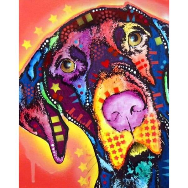 paint by numbers | Dog with Stars | advanced animals dogs Pop Art | FiguredArt